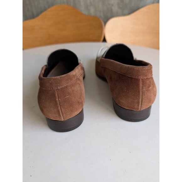 DSquared2-Men\'s Brown/Ivory/Taupe-Suede Almond Toe Penny Loafers-EU41/US 8 main image 11